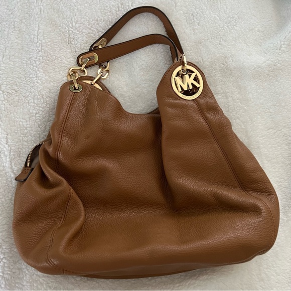 Camel Medium Michael Kors Hobo Handbag EUC - Picture 1 of 6